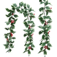 175cm Christmas Berries Rattan Gift Lifelike Hanging Wreath Christmas Garland Fireplaces Ornaments Party Supplies Red Berry Vine
