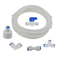 Hose Connection Kit with 5 meters 1/4" ldpe water tubing American Style Fridge Freezers, fits LG, Samsung, Bosch, Daewoo, GE etc