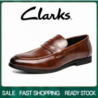 Clarksรองเท้าผู้ชาย รุ่น สีดำ รองเท้าหนังแท้ รองเท้าทางการ รองเท้าแบบสวม รองเท้าแต่งงาน รองเท้าหนังผู้ชาย