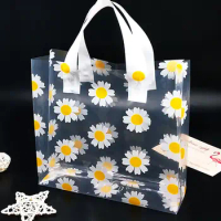 5pcs Transparent Daisy Gift Bags Birthday Wedding Party Gift Packaging Bag Put Food Lunch Storage Bag