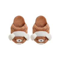 【San-X】拉拉熊 懶懶熊 可愛兔耳系列 絨毛室內拖鞋 蜜茶熊(Rilakkuma)