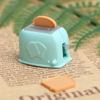 1/12 Scale Dollhouse Mini Bread Machine With Toast Miniature Dollhouse Accessories Cute Decoration Toaster Toys Gift