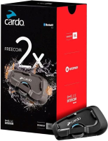 Cardo Systems FREECOM 2X รถจักรยานยนต์2-Way Bluetooth Communication System Headset - Black Single Pa