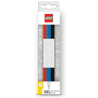 【 樂高LEGO 】積木原子筆 - 黑, 藍, 紅色 (3入)