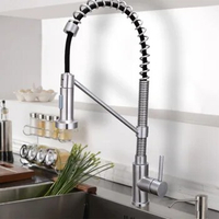Modern Design SUS304 Stainless steel Kitchen sink faucet One Hole One Handle Hot Cold Water Kitchen mixer Tap Pull Out faucet