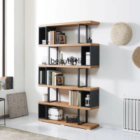 Nordic Simple Solid Wood Bookshelf Light Luxury Japanese Modern Floor Shelf Full Wall Study Reading Bookcase