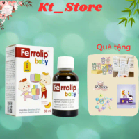 [chính hãng] sắt hữu cơ Ferrolip Baby 30ml vị đào thơm ngon, bổ sung sắt cho bé
