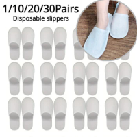 Disposable Slippers For Hotel Travel White Closed Toe Non Slip Slippers Spa Parties Home Thin/Thick Non-woven Fabric Unisex