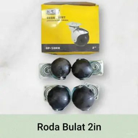 Roda Bulat 2" Hidup Hitam Casters Roda Meja, Kursi, Etalase