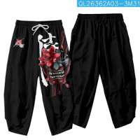 Cartoon Demon Samurai Printing Men's Sweatpants Outdoor Jogging Sports Casual Trousers Fashion Harajuku Male Pants