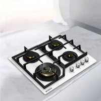 Countertop Built-in Gas Cooker 4 Burner 5.0kw Fierce Firepower 4 Eyes Gas Stove Tempered Glass Modern Kitchen Gas Cooktop
