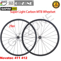 Tubeless Carbon MTB Wheels 29er Super Light Straight Pull Novatec 411 412 Sapim Mountain Bike Carbon MTB Wheelset 29