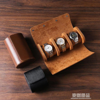 手錶盒收納盒腕表展示盒機械表首飾盒手錶盒子手工棕色黑色便攜式 「樂購生活百貨 」