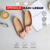 JIEHUA - Olivia Flat Shoes Wanita Best Seller Anti Slip Empuk Elegan DHL 34 PINK,40 : 25 CM