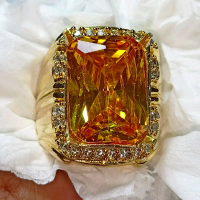 CINCIN PRIA BATU PERMATA YELLOW TOPAZ SUFER MEWAH