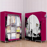 Fashionable 3D Big Size Wardrobe Clothes Storage Zipper Wardrobe Cabinet Easy To Install