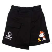 【SNOOPY 史努比】史努比去旅行造型口袋短褲裙(短褲 裙子 休閒 百搭)