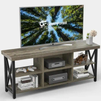 TV up to 65 inches Entertainment Center with 6 Storage Cabinet for Living Room, 55 inch Television Stands Console Table