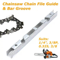 Depth Gauge File Guide &amp; Bar Groove Depth Gauge Rails And Slots For 1/4" 3/8" P 0.325" Chain Saw Chainsaw Garden Tool Parts