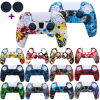 Silicone Anti-slip Protective Cover Case For SONY Playstation 5 PS5 joysticks Controller Accessories With Thumb Grip Stick Caps