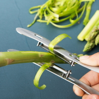 不銹鋼雙刀頭蘆筍削皮器刨皮刀去皮器廚房創意小工具蔬菜削皮刀