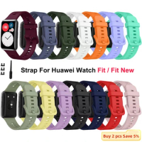 Silicone Watchband For Huawei Watch Fit Strap Smartwatch Wristband Replacement bracelet For Huawei Watch FIT New Accessories