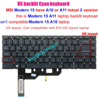 New US backlit keyboard for MSI Modern 15 A11ML A11M A11MU A11SB A11SBL MS-1552 A11SBL-429CN A11ML-430CN laptop