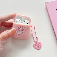 Silicone Earphones Case For Apple AirPods 1 2 3 Pro Pro2 Cover Protective Headphone Bag with Pendant Disney Marie Cat