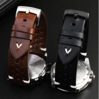 Quick release breathable Genuine leather watch strap men's 20 22mm for TAG Timex Casio Seiko Oil Wax Cowhide Watchband wristband