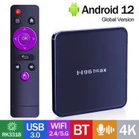 H96 Max V12 Android 12 TV BOX Rockchip RK3318 USB3.0 2.4G 5G Dual Wifi 4K HD Smart Set Top Box Media Player PK H96 Max