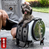 [直銷寵物拉桿箱便攜狗狗外出包透明太空艙貓包大容量批發