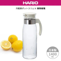 【日本HARIO】耐熱玻璃冷水壺-1400ml 白色
