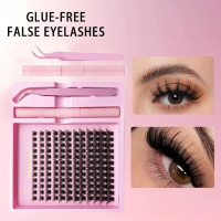 ชุดขนตาปลอม, DIY, หยิก D แยกส่วน, หนา, พร้อมกาวและแหนบ, สไตล์ยุโรปและอเมริกา, X5R1