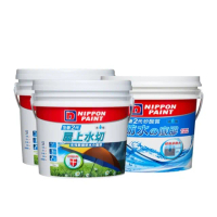 【立邦】組合 2代5合1水性屋上水切 城堡灰含兩桶15kg+一桶底膠4kg