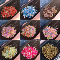100g Mixed Christmas Crystal Pearl Beads Polymer Hot Clay Sprinkles for Slimes Filler Tiny Cute DIY Sequin Crafts