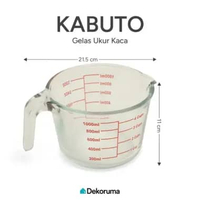 Dekoruma KABUTO Gelas Ukur Kaca / Cangkir Ukur / Gelas Kaca dengan Ukuran 1000ML