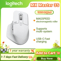 Logitech MX Master 3S Wireless Performance Mouse with Ultra Fast Scrolling Right-Hand RF Bluetooth Optical, Ergo, 8K DPI,