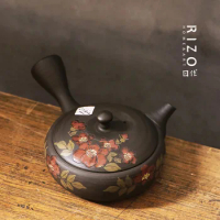 Japanese-Style Handmade Flat-Shaped Urgent Jade Dew Pot, Changsha Yuguang Mahara Guanglong Side Handle Teapot