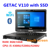 Used Laptop Computer Getac V110 i5 4300U/5200U/6200U 8G ram 16G ram Tough Screen Tablet PC battery charger for Diagnostic tool