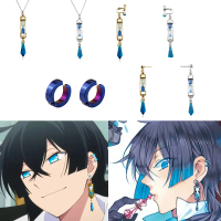 Anime Kajian kes vanitas anting -anting cosplay prop cuboid jam telinga telinga kalung telinga hadia