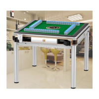 Home auto mahjong game machine dining table luxury mahjong table with 2 sets green/blue mahjong tiles