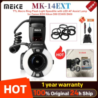 Meike MK-14EXT TTL Macro Ring Flash Light Speedlite with LED AF Assist Lamp for Canon EOS Nikon D80 D300S D600