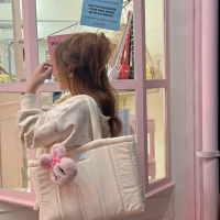 carryme ลดแรง ไม่มีของแถมBig Pukpik กระเป๋าผ้า สะพายข้าง มีซิป มีใย ใส่notebook ipad สมุดหนังสือ A4 