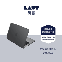 【LAUT 萊德】Macbook Pro 14吋（2021/2023）霧面筆電保護殼-黑(適用M1/M2/M3電腦殼)