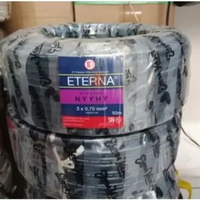 Kabel ETERNA NYMHY / NYYHY 3x0.75 @50 Meter (Putih / Hitam Serabut) NYYHY Hitam