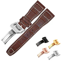 20mm 21mm 22mm Calf Leather Watch Strap Folding Clasp Watch Band For IWC377714 PILOT PORTUGIESER Mark PORTOFINO FAMILY Watch