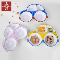 兒童餐盤小汽車分格卡通家用可愛早餐盤子創意陶瓷飯盤寶寶