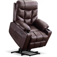 Power Lift Recliner Chair, Faux Leather Recliner Chair for Elderly People, Living Room Single Sofa, Recliner Chair