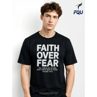 FQU Faith Over Fear Graphic Hoodie T-shirt Gothic Casual gifts for Men Classic Black, Allseason Tshi
