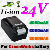 4000/6000/8000mAh For Greenworks 24V 6.0Ah Lithium Ion Battery 100% brand new 29842 MO24B410